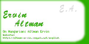 ervin altman business card